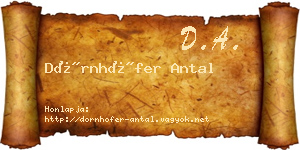 Dörnhöfer Antal névjegykártya